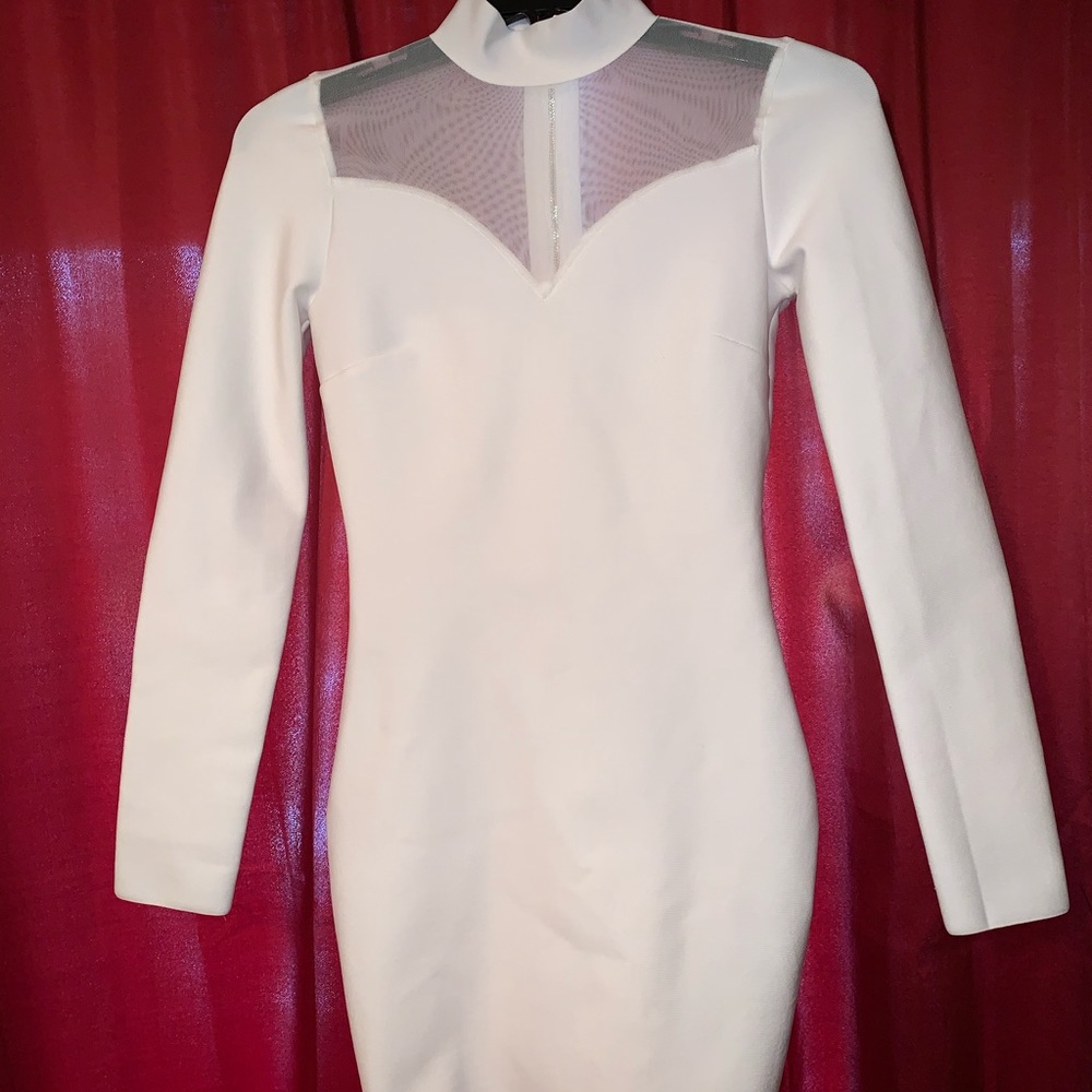 Fashion nova white mesh bodycon dress